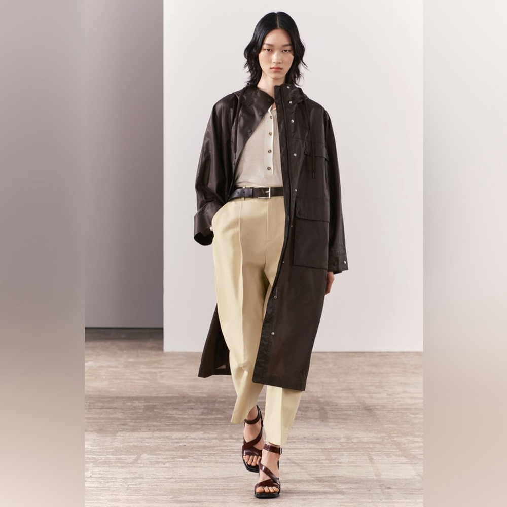 NWOT Zara Women Collection Long Hooded Jacket